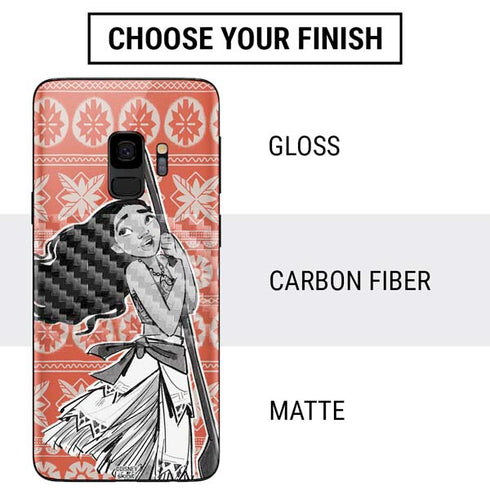 Disney Moana Character Tropical Print Art Galaxy S9 Skin